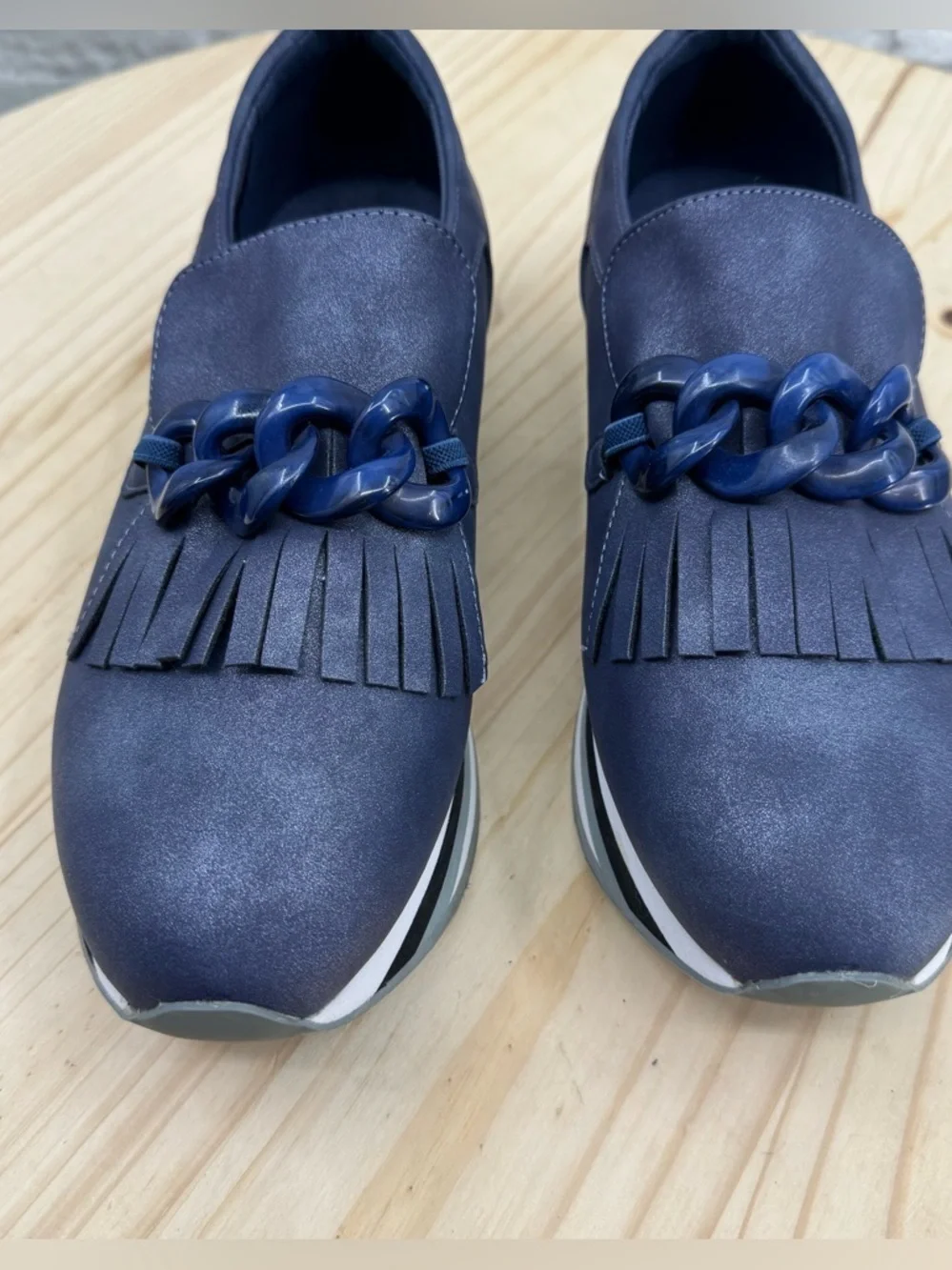 Coconuts by Matisse Bess Navy Blue Platform Loafer Sneakers Size 9M Preppy
